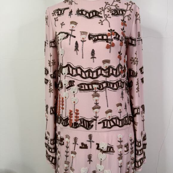 Valentino Runway Collector Dress 38 NWT Beaded Embroidered Silk Pink $15k Rare - Picture 6 of 16